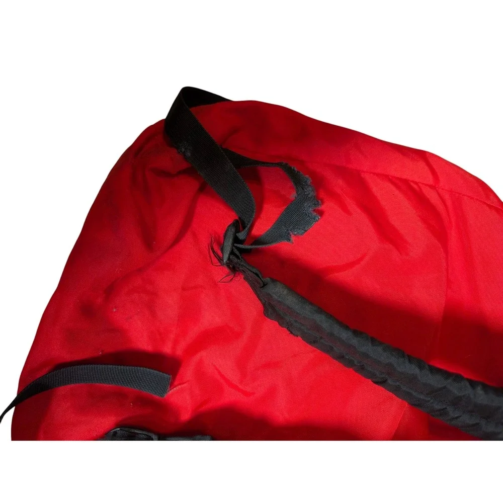 Vintage Jansport Red Backpack Made in USA Nylon Bookbag Distressed Purple Label
